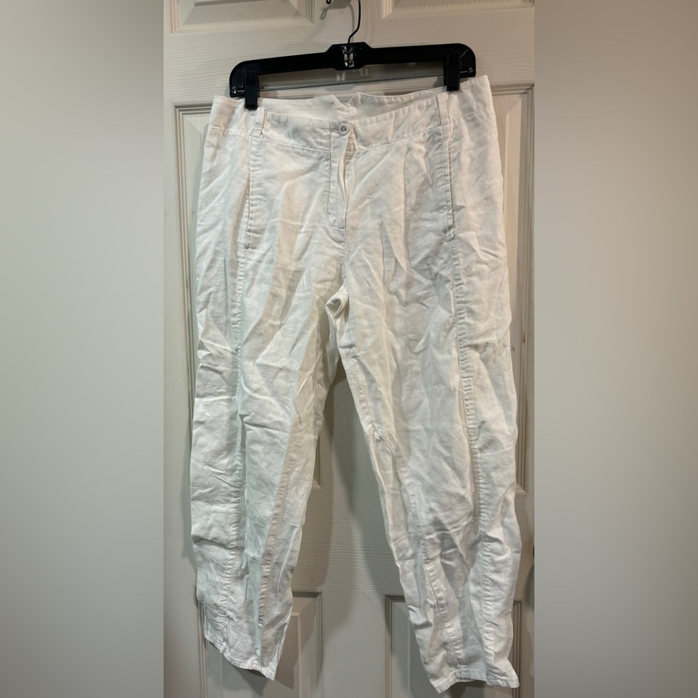 Annette Gortz Avant Garde Ankle Cargo Trousers Pants German Linen EU 40 US 10